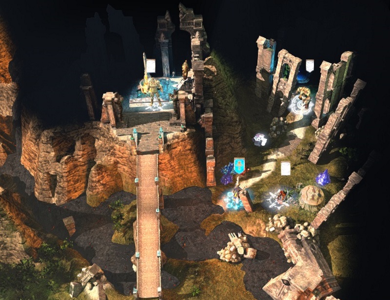 The ruins in the southeast, where the blue gem is.